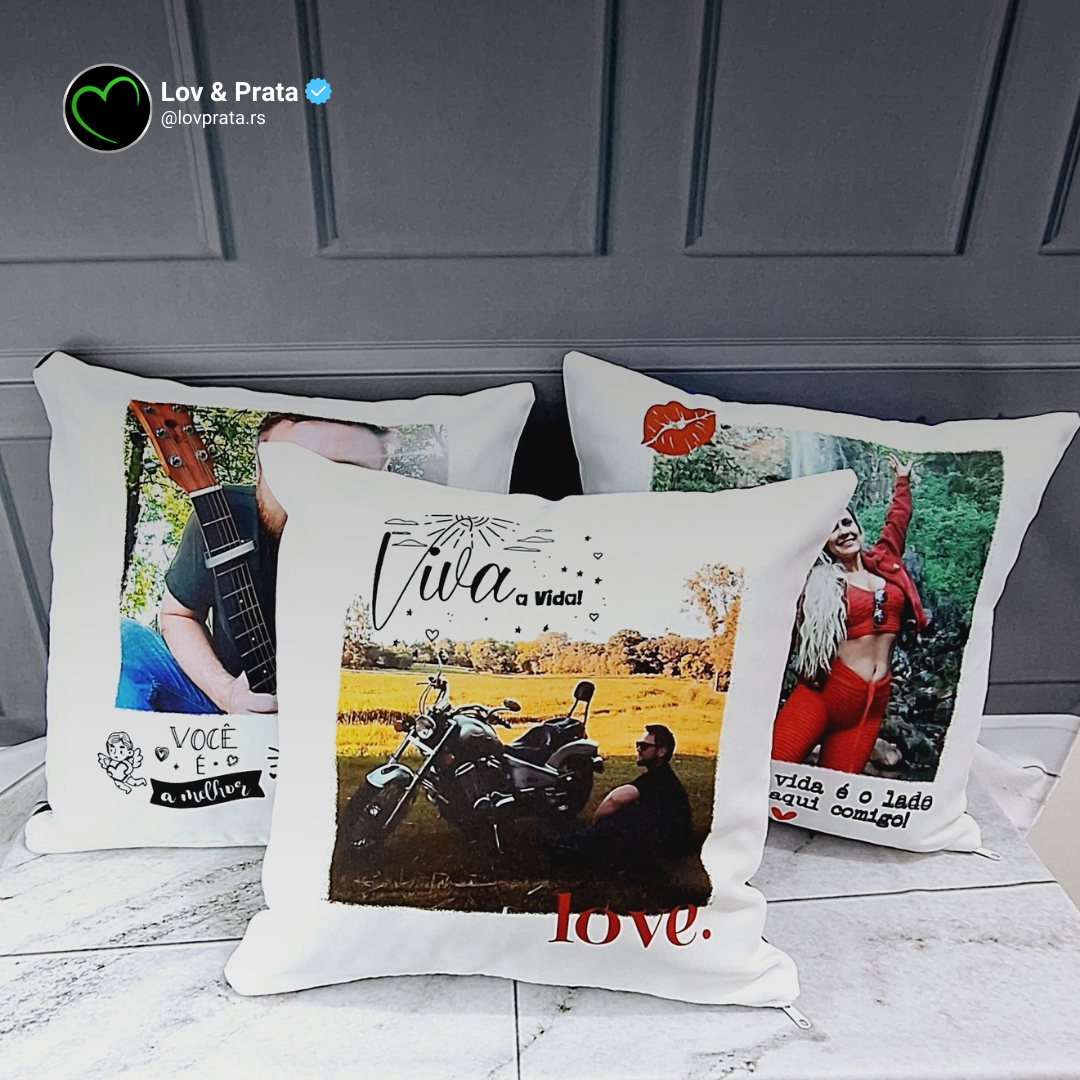 Kit Almofadas + Capas Coloridas 30x30cm Personalizadas