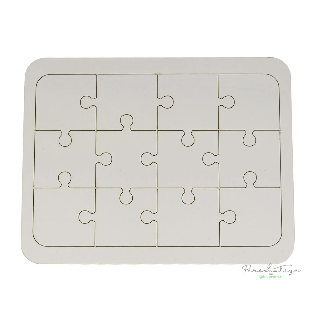 Quebra Cabeça 12 Peças MDF 15,5x21cm lovprata