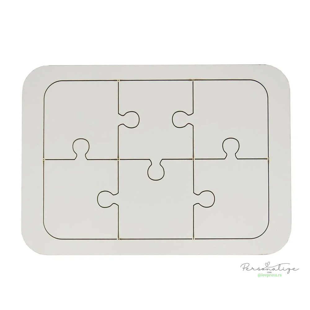 Quebra Cabeça 6 Peças MDF 11,5×15,5cm lovprata